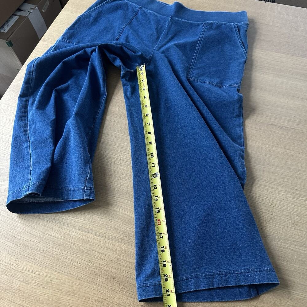 Pure Jill Indigo Wide Leg Pant Women Petite M Blue Stretch Cropped Coastal Lagen - Picture 10 of 10